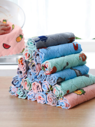Fun Pattern Kitchen Dishwashing Towel