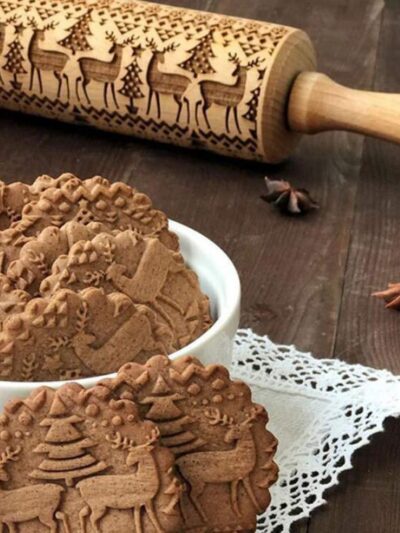 Winter Holiday Embossing Rolling Pin