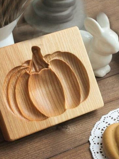 Wooden Pumpkin Cookie Mold