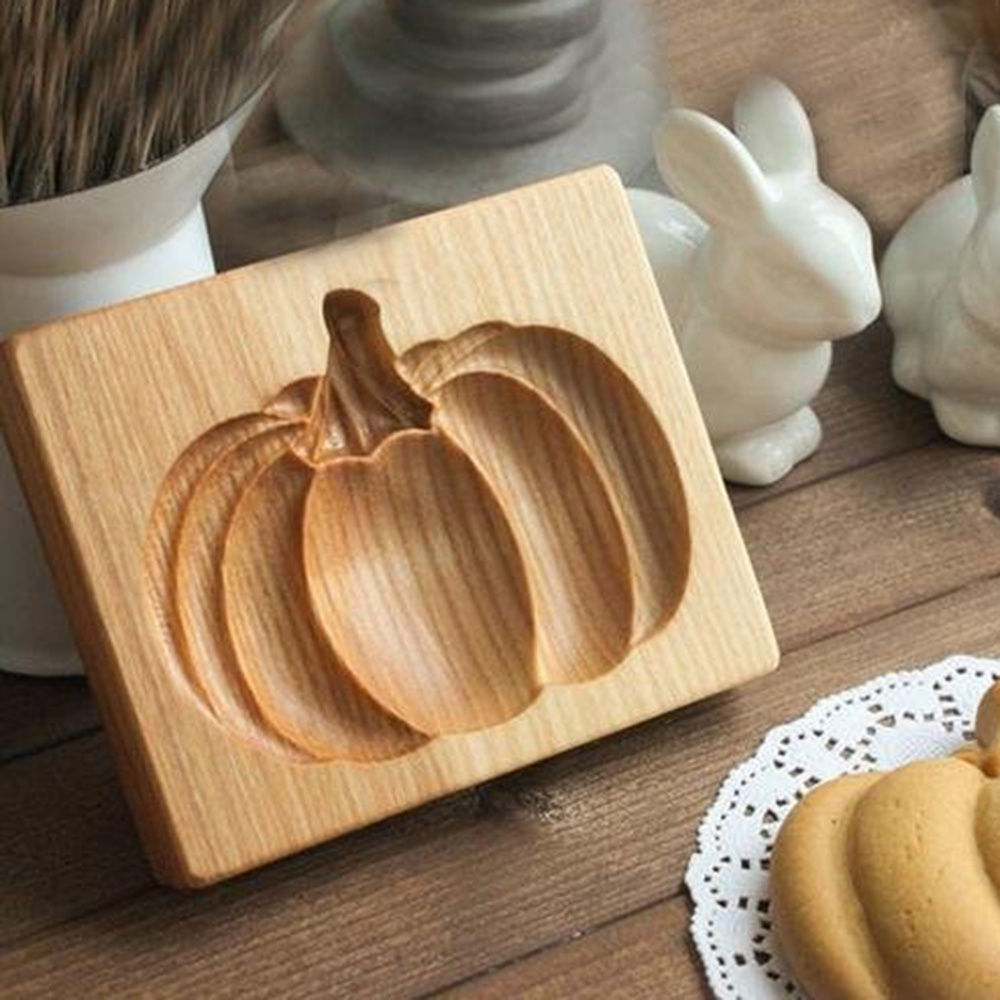 Wooden Pumpkin Cookie Mold