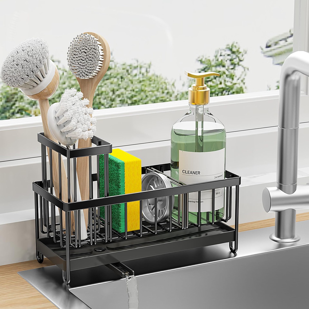 Stainless Steel Compact Kitchen Countertop Sink Caddy Organizer