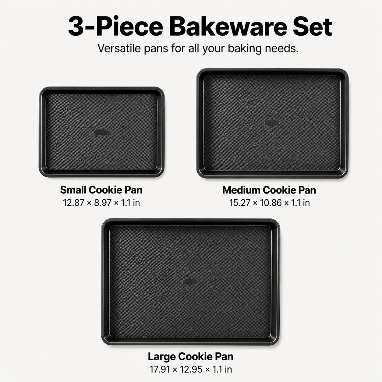 3-Piece Nonstick Carbon Steel Baking Pan Set - Image 3