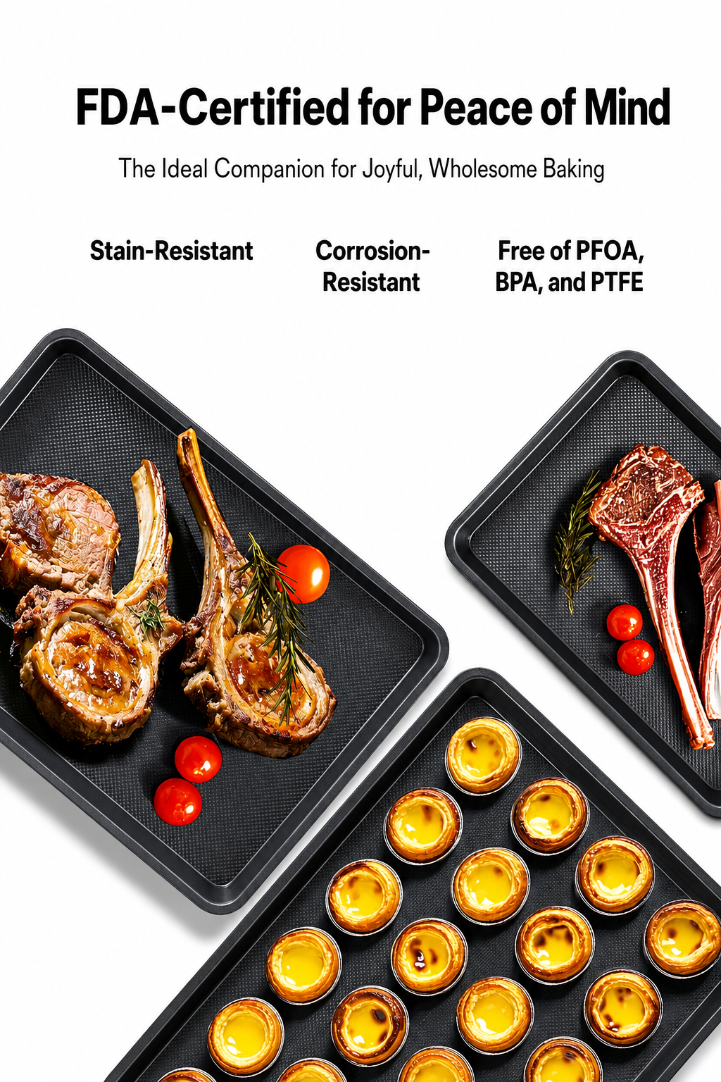 3-Piece Nonstick Carbon Steel Baking Pan Set - Image 4