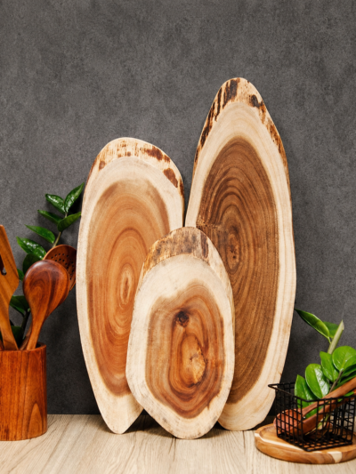 Acacia Wood Log Slab Cutting Board