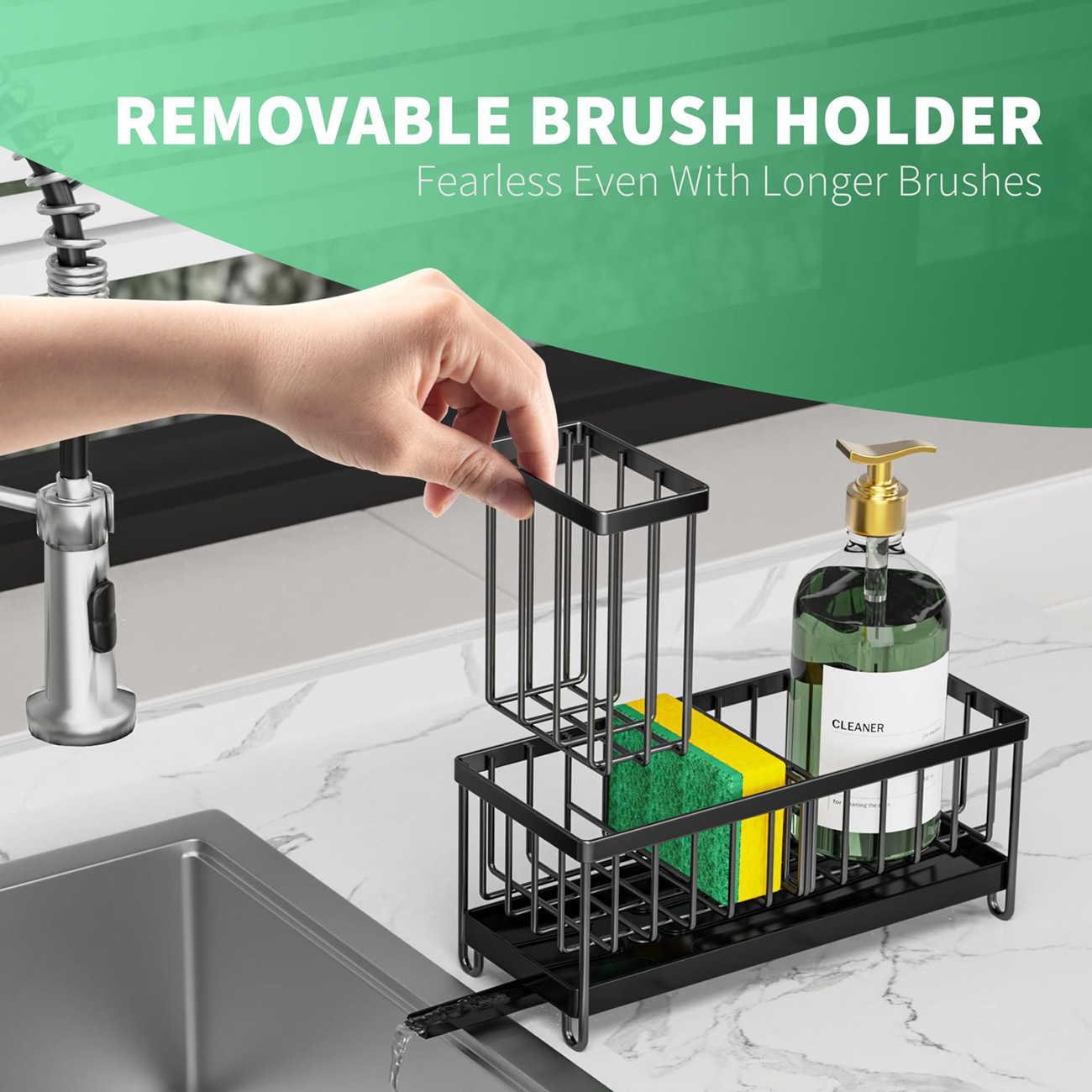 Stainless Steel Compact Kitchen Countertop Sink Caddy Organizer - Image 6