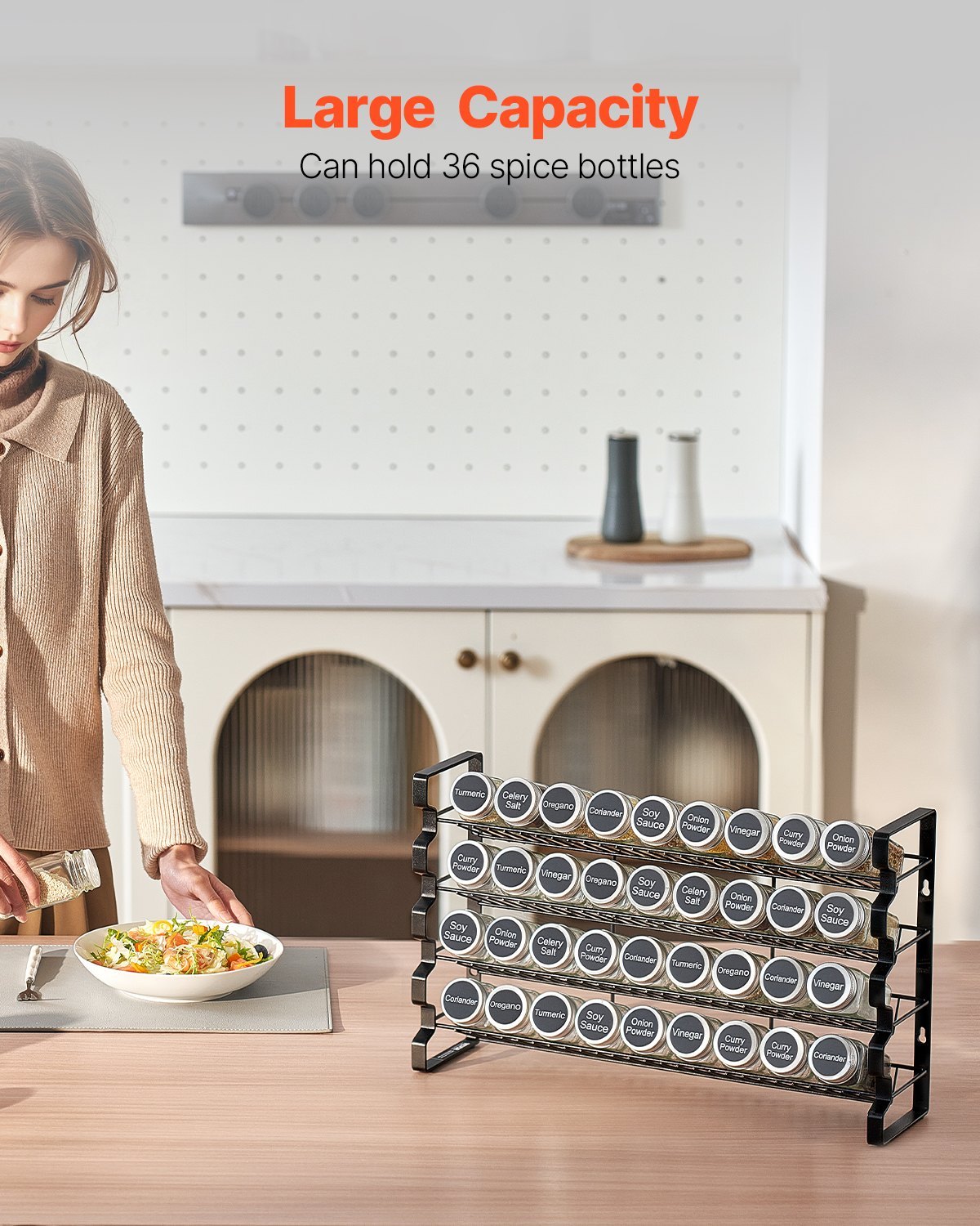 Spice Rack Organizer For Cabinet Kitchen Countertop Seasoning Organizer 23x16 In - Image 3