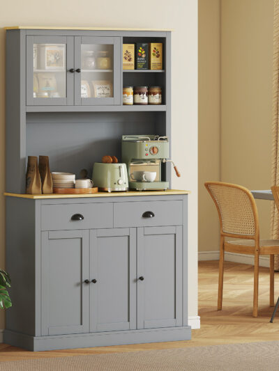 Freestanding Kitchen Cabinet, 71" Tall Pantry Cabinet
