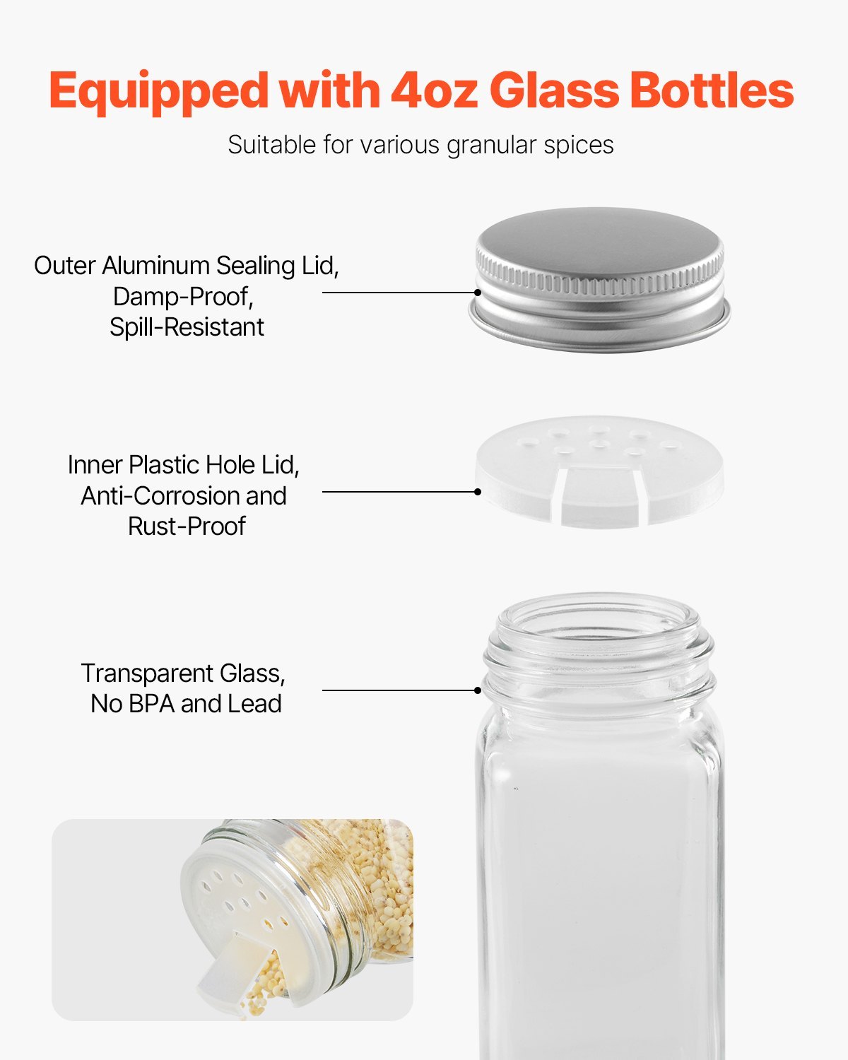 Spice Rack Organizer For Cabinet Kitchen Countertop Seasoning Organizer 23x16 In - Image 5