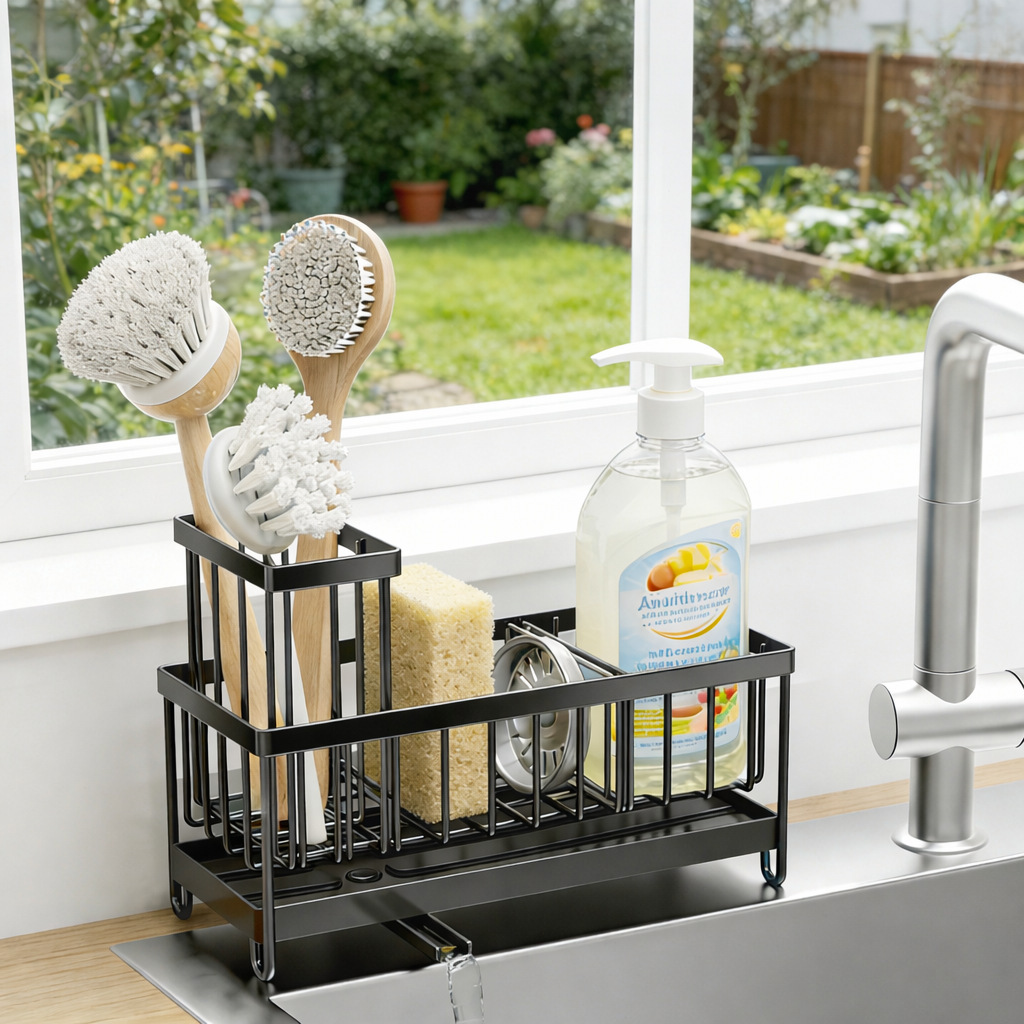 Stainless Steel Compact Kitchen Countertop Sink Caddy Organizer - Image 5