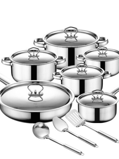 Stainless Steel Cookware 15 piece Set