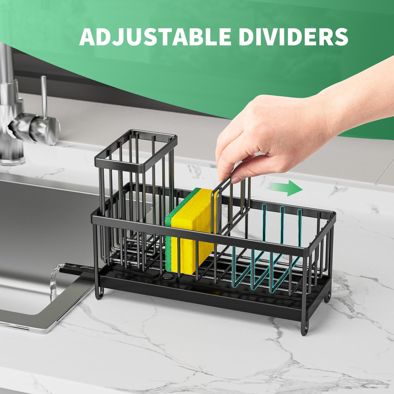 Stainless Steel Compact Kitchen Countertop Sink Caddy Organizer - Image 4