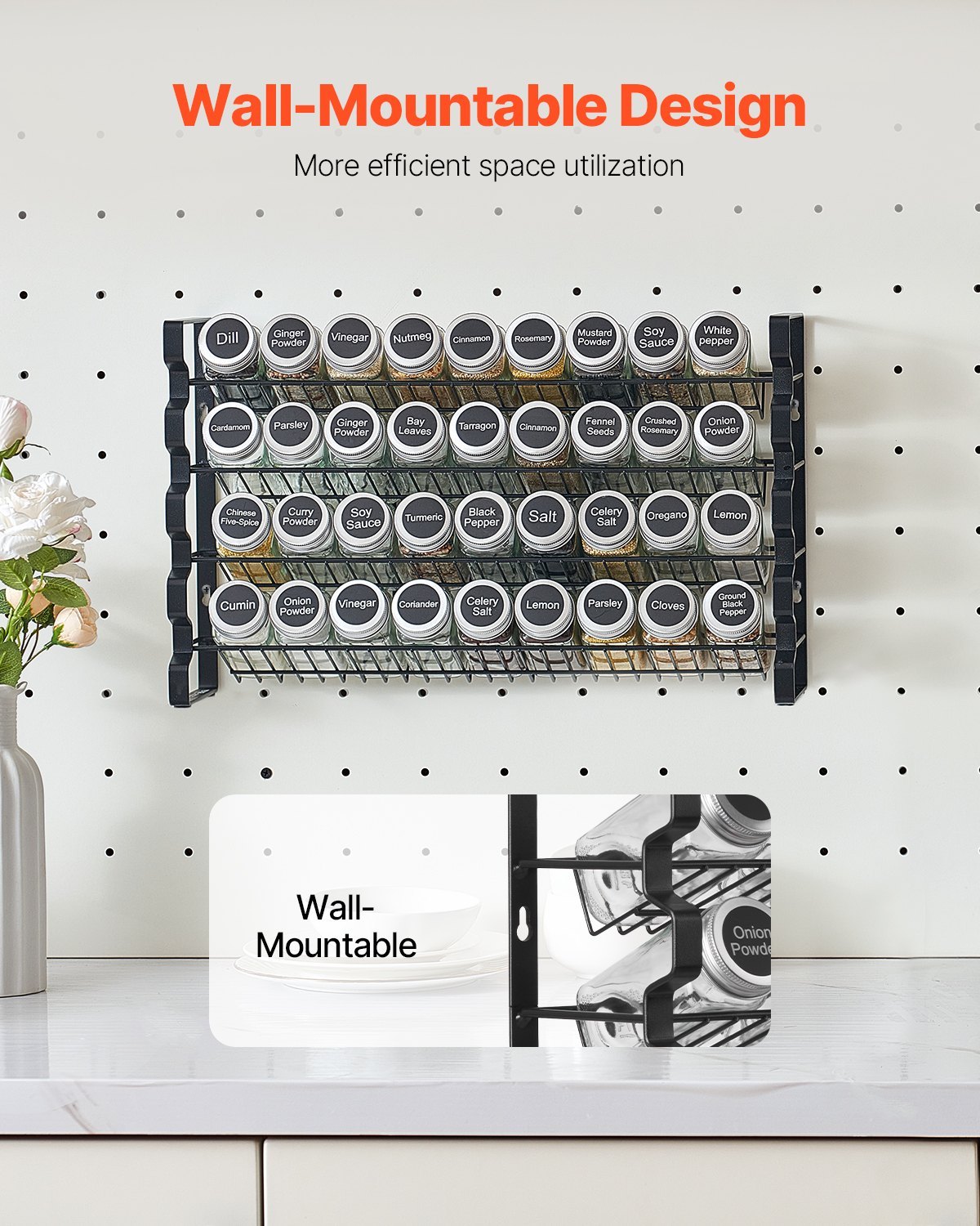 Spice Rack Organizer For Cabinet Kitchen Countertop Seasoning Organizer 23x16 In - Image 2