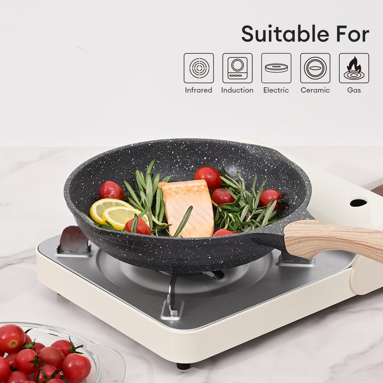 Stone Nonstick Frying Pan With Heat-Resistant Handle - Image 8