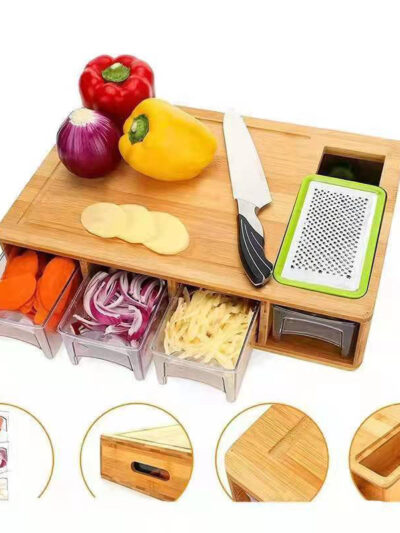 Bamboo Multi-Functional Cutting Board With Storage Box