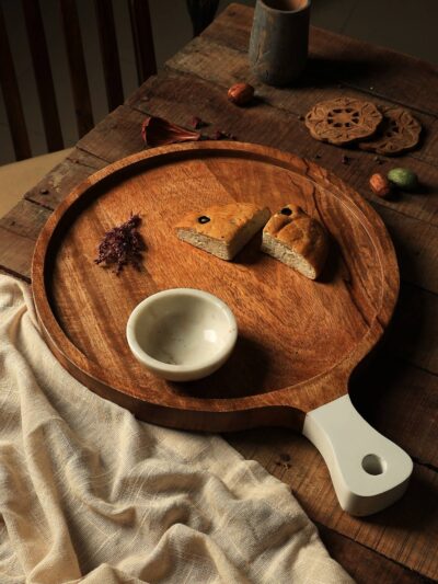 Rustic Oak Wooden Cheese Board