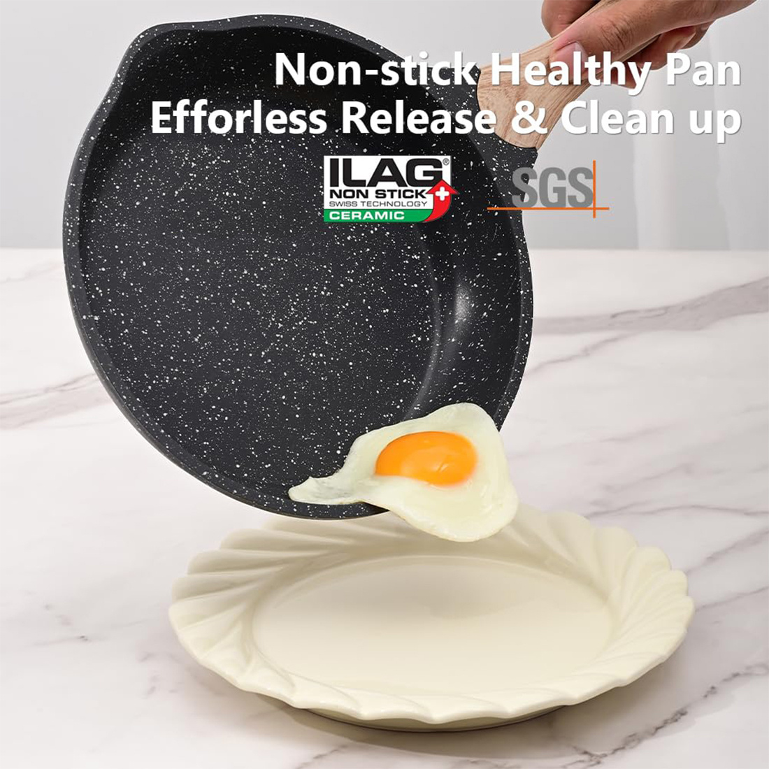 Stone Nonstick Frying Pan With Heat-Resistant Handle - Image 3