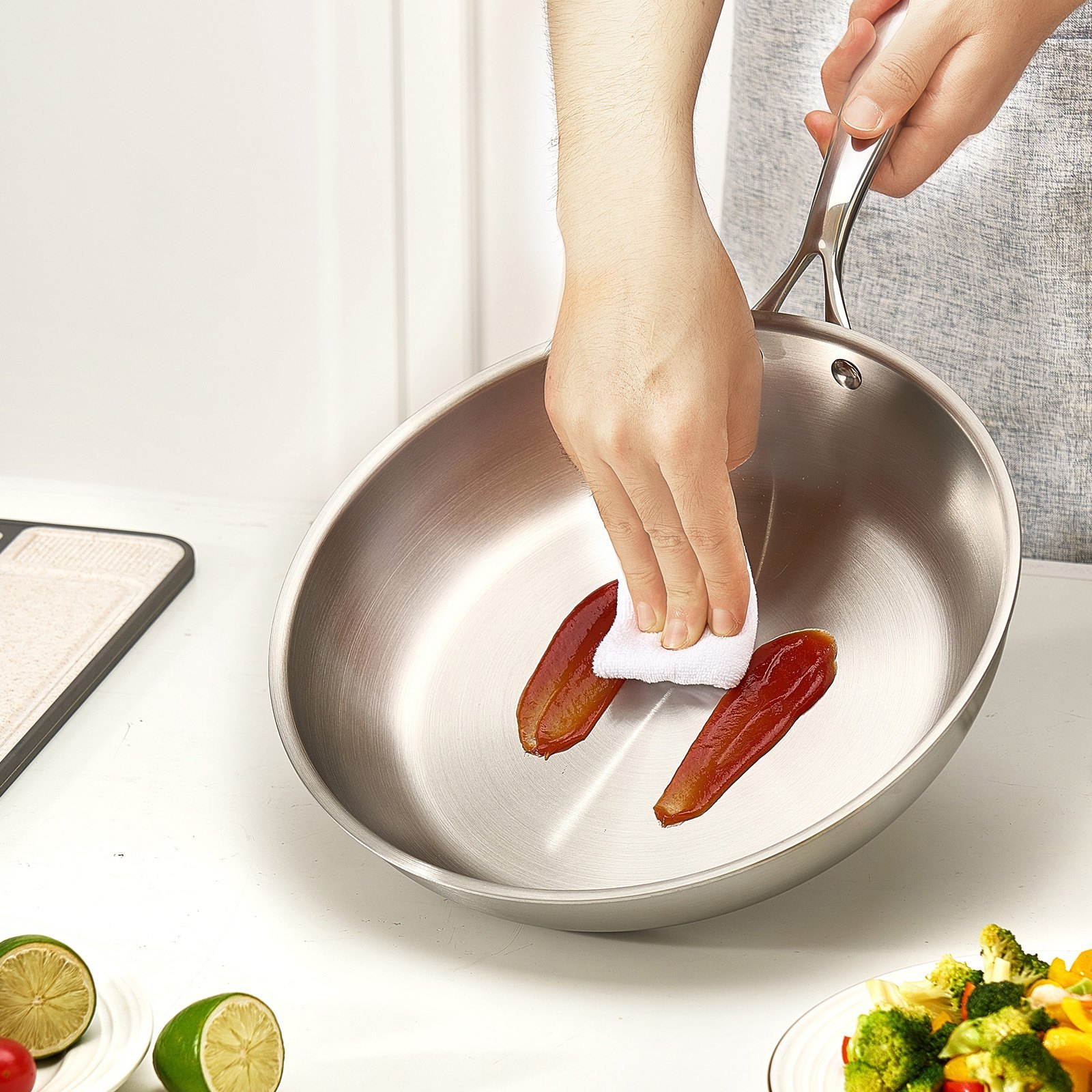 Stainless Steel Frying Pan 3 Piece Set - Image 5